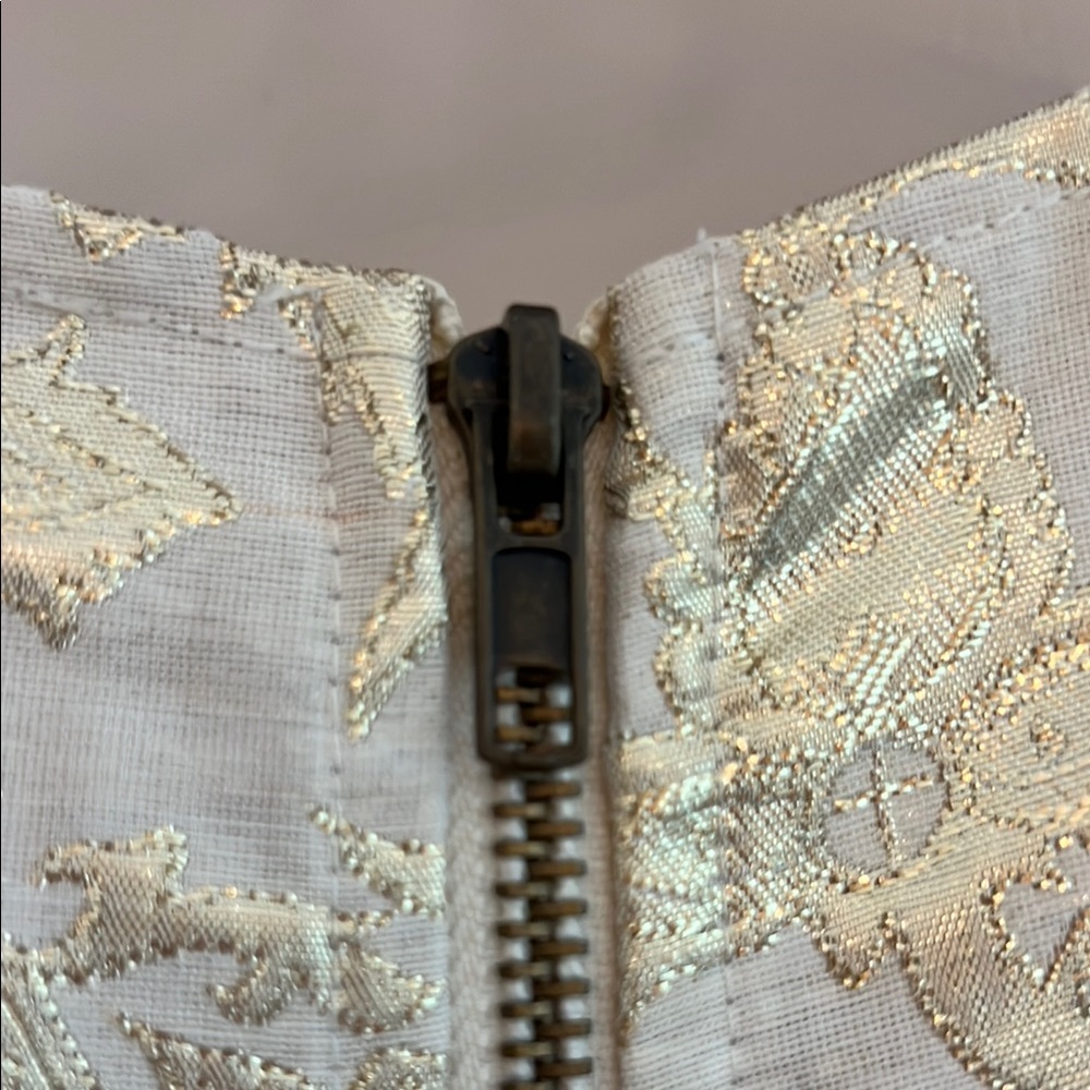 Pim + Larkin Size Medium Gold Peplum Top - Picture 8 of 17